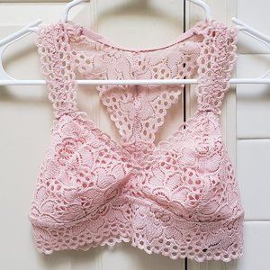 NWT Aerie Pink racerback lace bralette